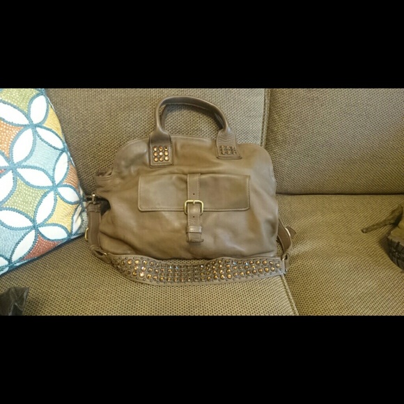 Olive\brown leather tote