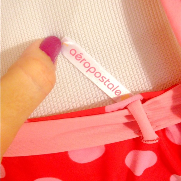 Cute 😍 Red w Pink Polka Dots Aeropostale Bikini - Picture 4 of 4