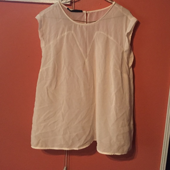 white Flowy dress shirt