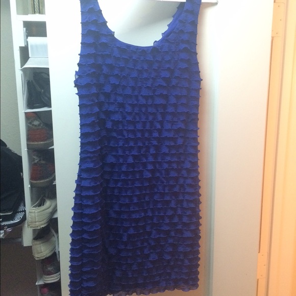 Blue ruffled dress, size medium - Picture 1 of 2