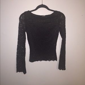 Black lace long sleeve top