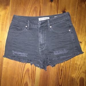 Bull head denim high waisted shorts