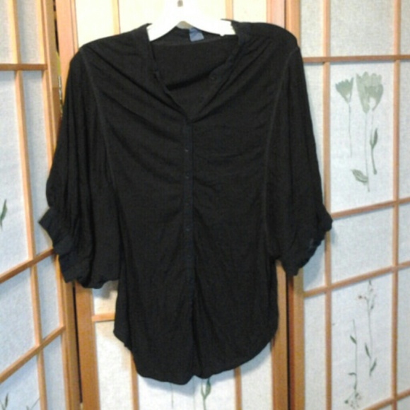 Free People black blouson cardigan top