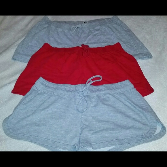 3 Pairs of Athletic Shorts! Red and Gray