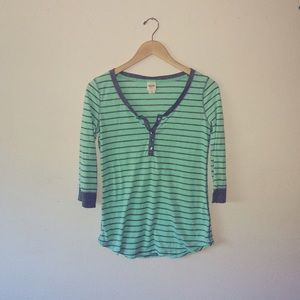 Striped Quarter Sleeve Top