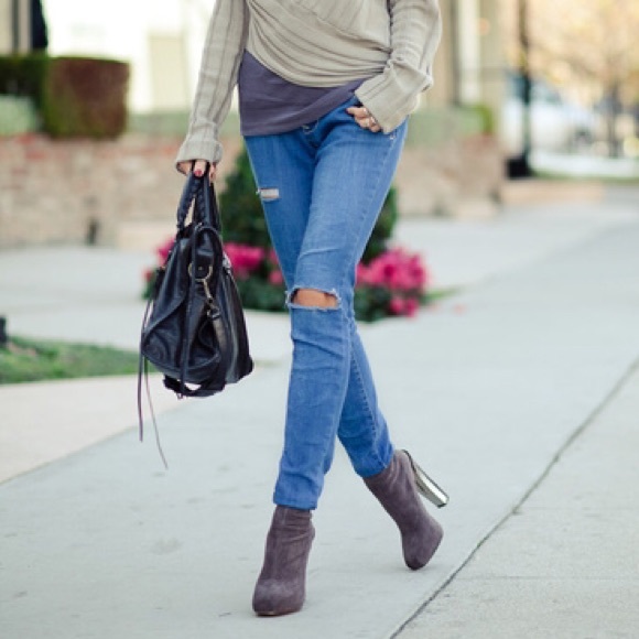 PRE-LOVED Brian Atwood Suede Ankle Boots EUC - Picture 2 of 4