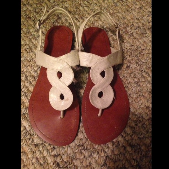 White open toe sandals