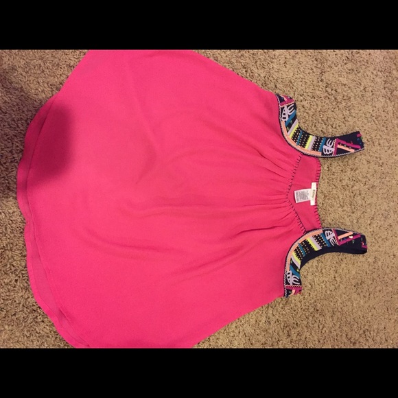 Small pink tank with beaded accent straps