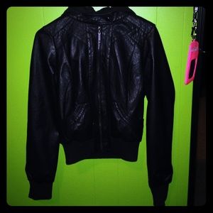 Black leather jacket