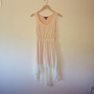 High-low Peach Lace Dress