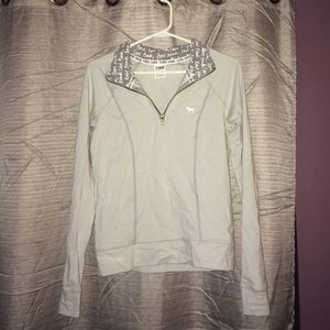 Light Gray Half Zip VS sweatshirt