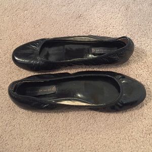 Black patent leather flats