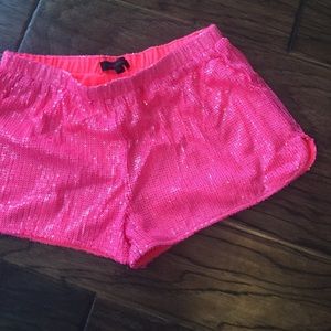 Hot pink sequin shorts