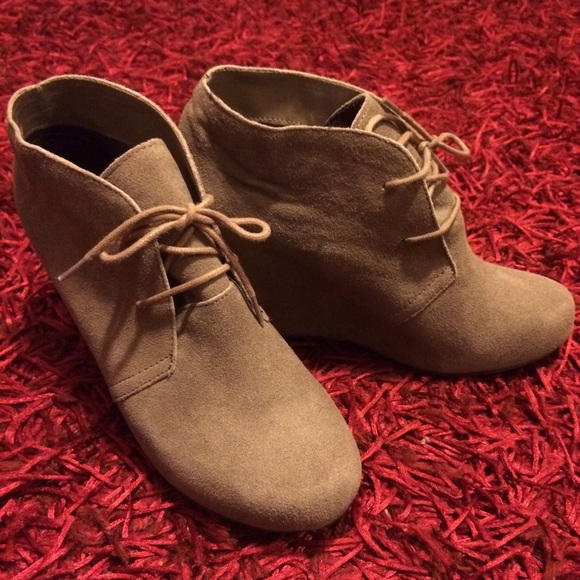 Faux Suede Hidden Wedge Booties