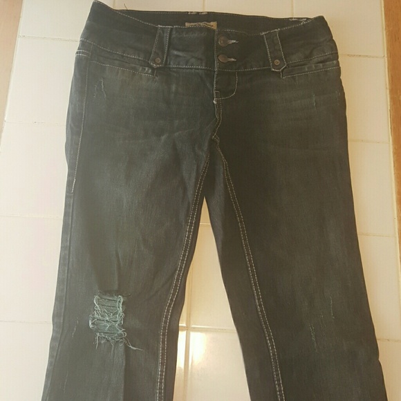 Straight legged jeans