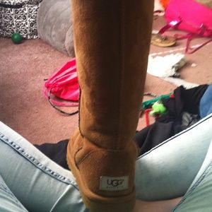 tall, tan ugg boots.