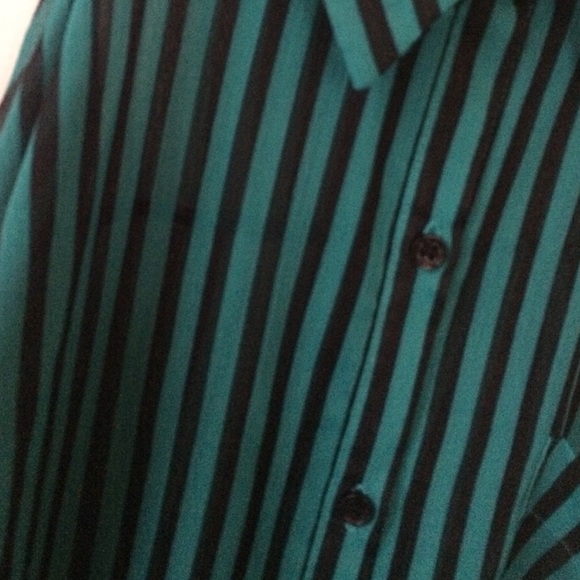 blue and black stripped sleeveless shirt - Picture 2 of 3