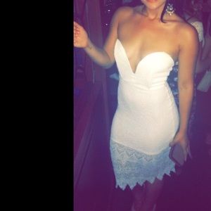Sexy white evening dress