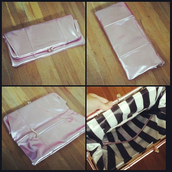Pink metallic clutch