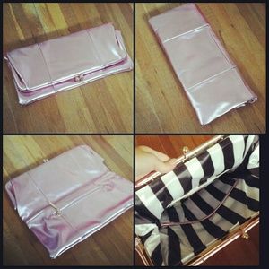 Pink metallic clutch