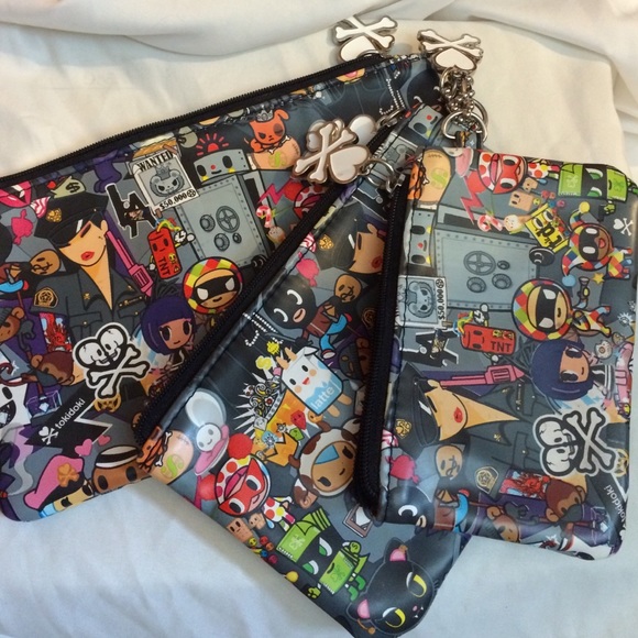 Tokidoki 3 set makeup bags.
