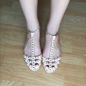 Zara light pink strappy spike sandal