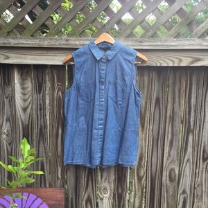Chambray button up tank
