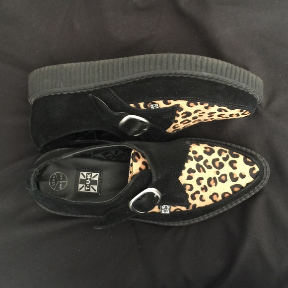 T.U.K. Leopard pointed toe creepers