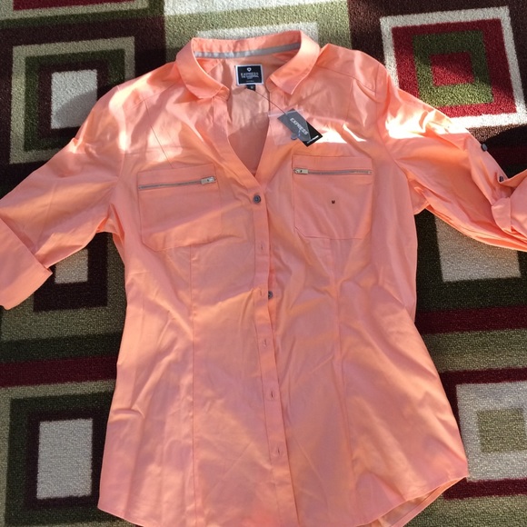 Express Peach button down