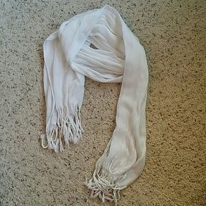 Silky white scarf