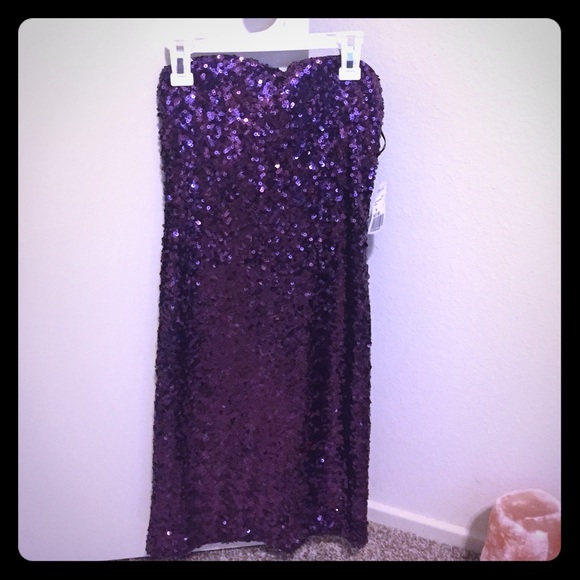 Tags attached sequin mini dress