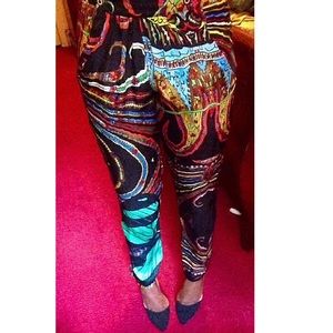 Desigual Printed Harem Pants in Multicolor