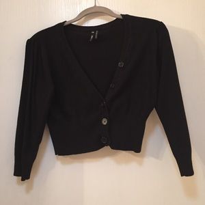 Black Cropped Cardigan