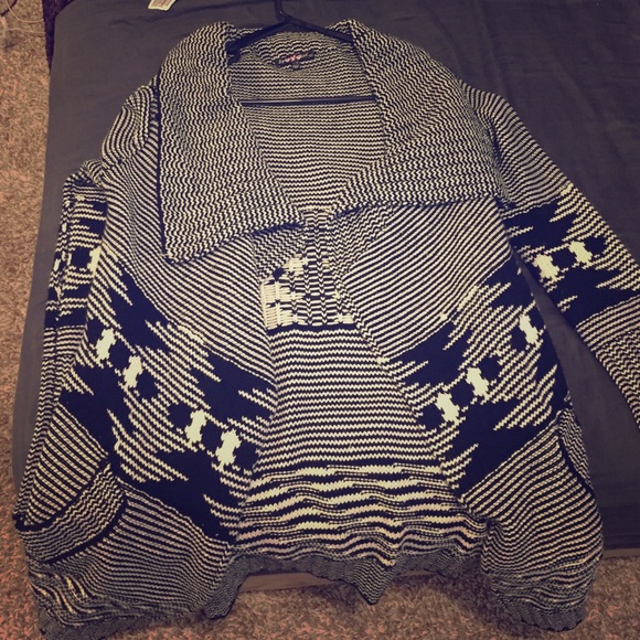 Slouchy black and white cardigan