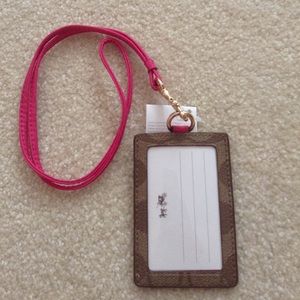 Pink coach lanyard
