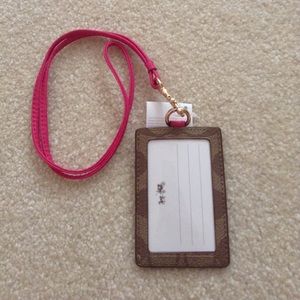 Pink coach lanyard