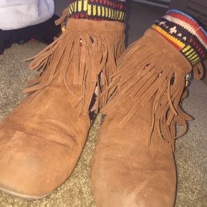 Fringe booties