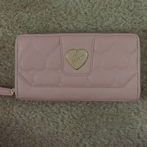 Pink Betsy Johnson Zipper Wallet