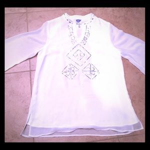 Silver embellish top size Medium