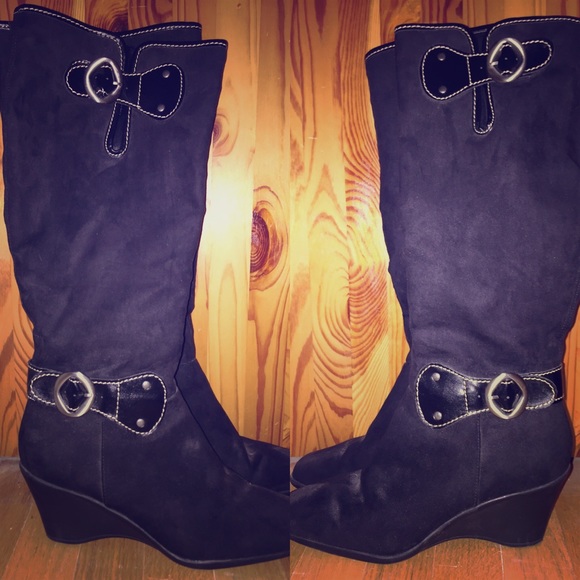 💣 Black Suede Knee-High Boots 💣