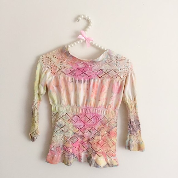 SOLD💛Boho boutique crochet inset top💚 - Picture 3 of 3