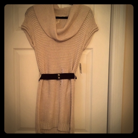 Guess Beige Sweater Dress with Belt
