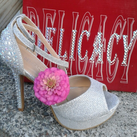 Silver Glistening Heels