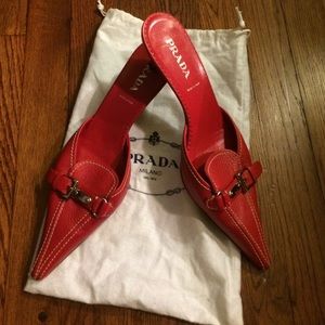 Prada Red Kitten Heels