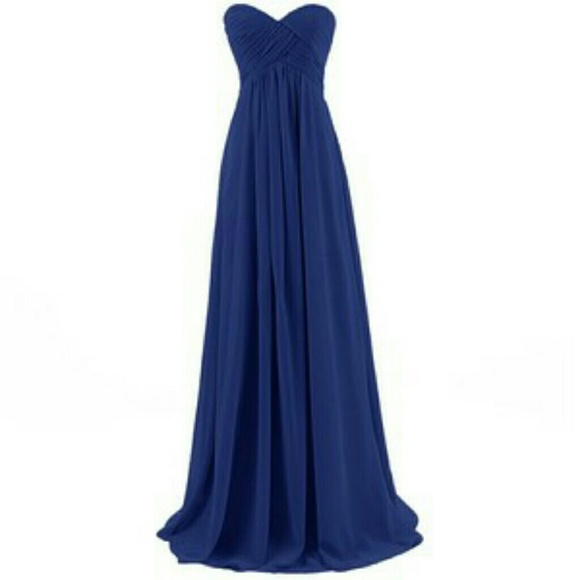 Marine blue chiffon dess. Sweetheart top