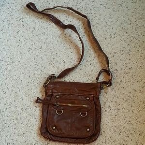 Brown faux leather purse