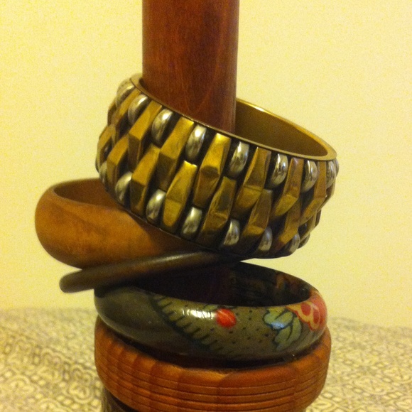 3D Geometric Metal Bangle Bracelet