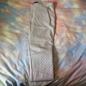 Zara nude pleather quilted skinnies