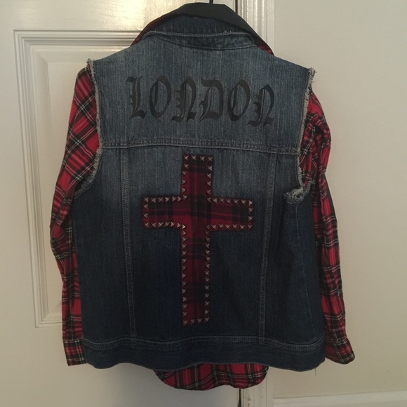 Denim coat and shirt under it