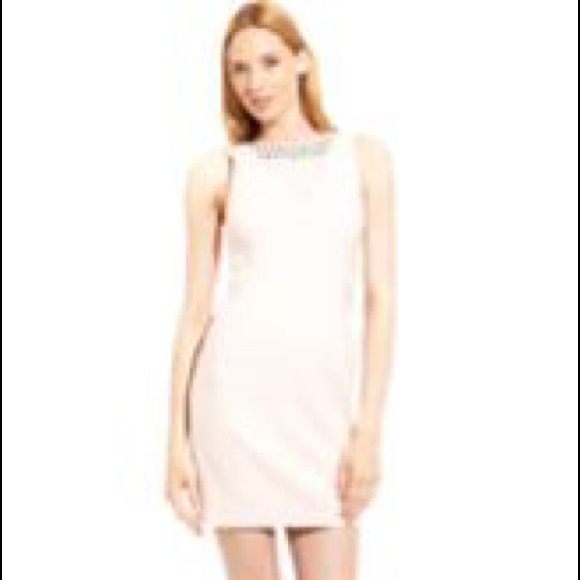 Brand new illusion neck pink dress